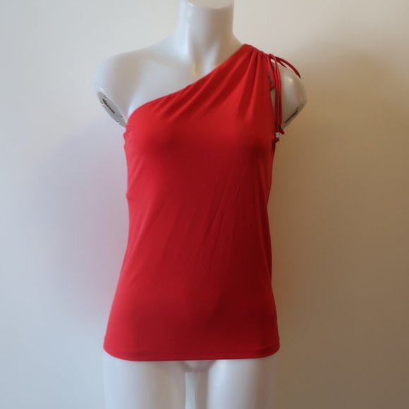 MICHAEL Michael Kors Tops - NWT Womens Michael Michael Kors Red One Shoulder Sleeveless Top M *